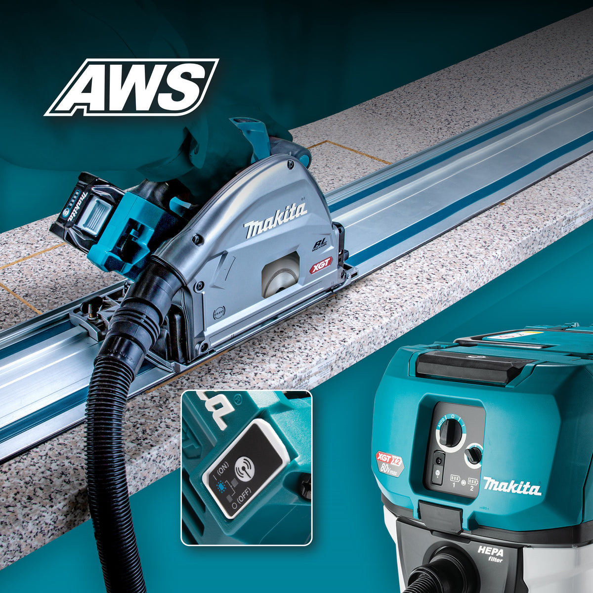 Makita Scie circulaire plongeante sans balais 40Vmax XGT avec AWS, Machine seule SP001GZ02