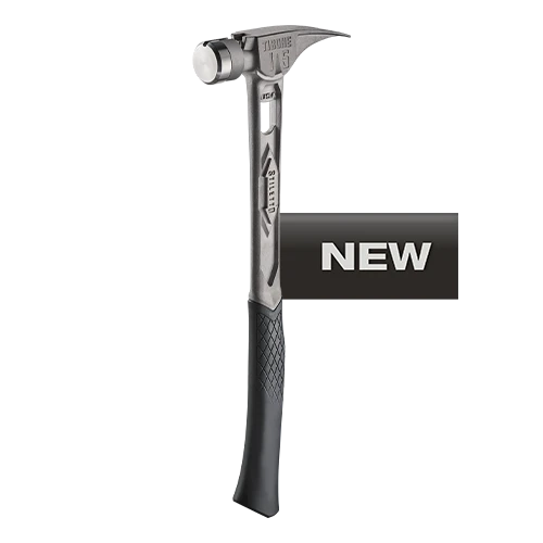 Marteau de charpentier Stiletto TIBONE de 15 oz en titane, face lisse et manche courbé – TIB15SC