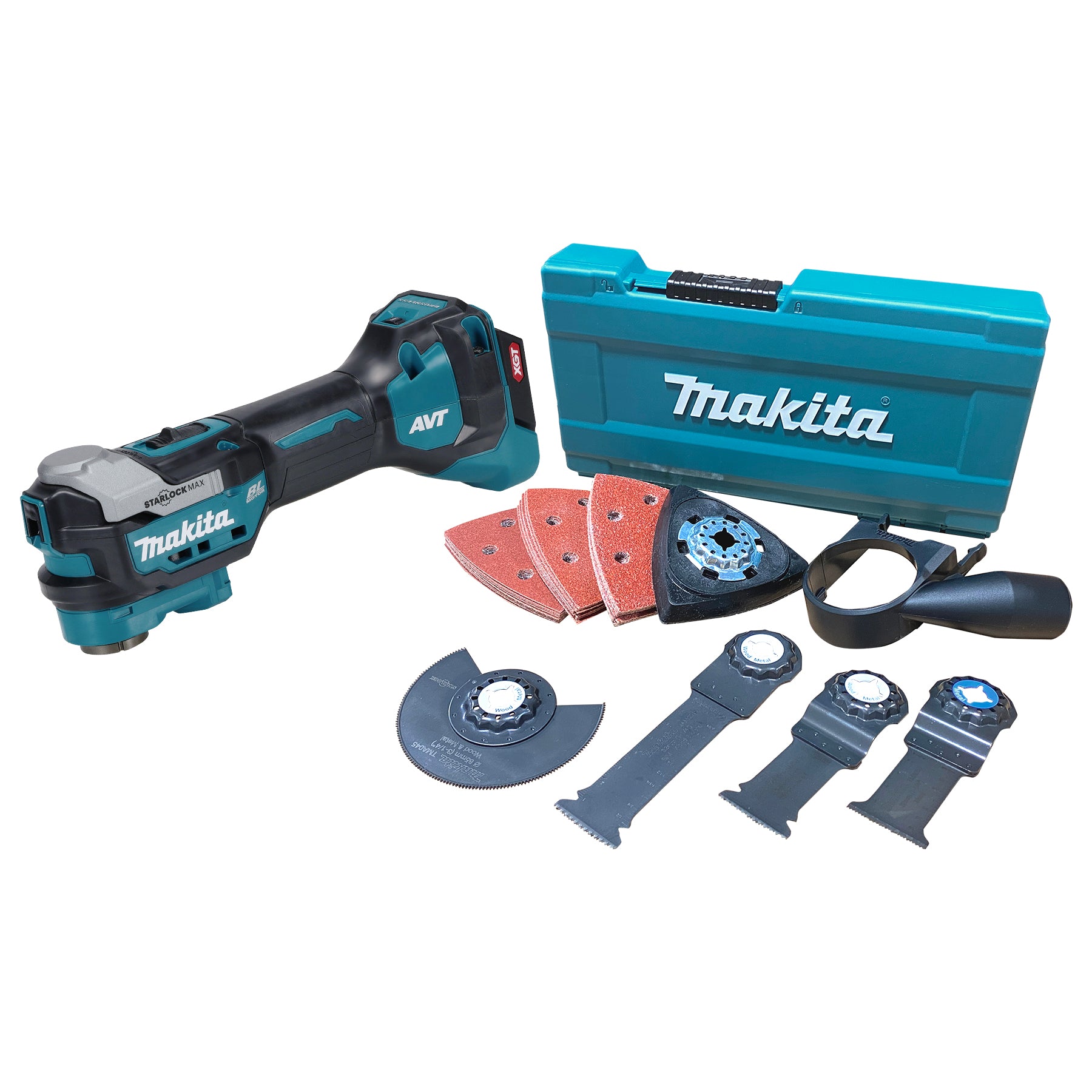 Makita 40Vmax XGT Brushless Toolless Multi Tool w/AVT and Accessory kit , Tool Only TM001GZ01