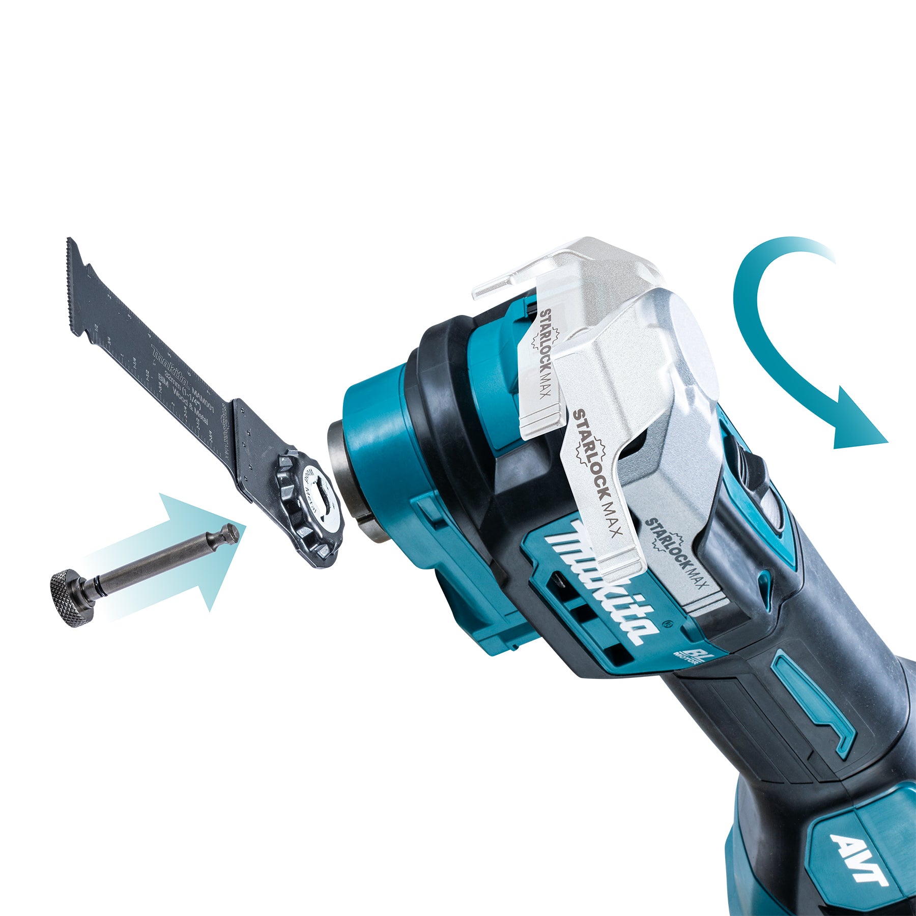Makita 40Vmax XGT Brushless Toolless Multi Tool w/AVT and Accessory kit , Tool Only TM001GZ01