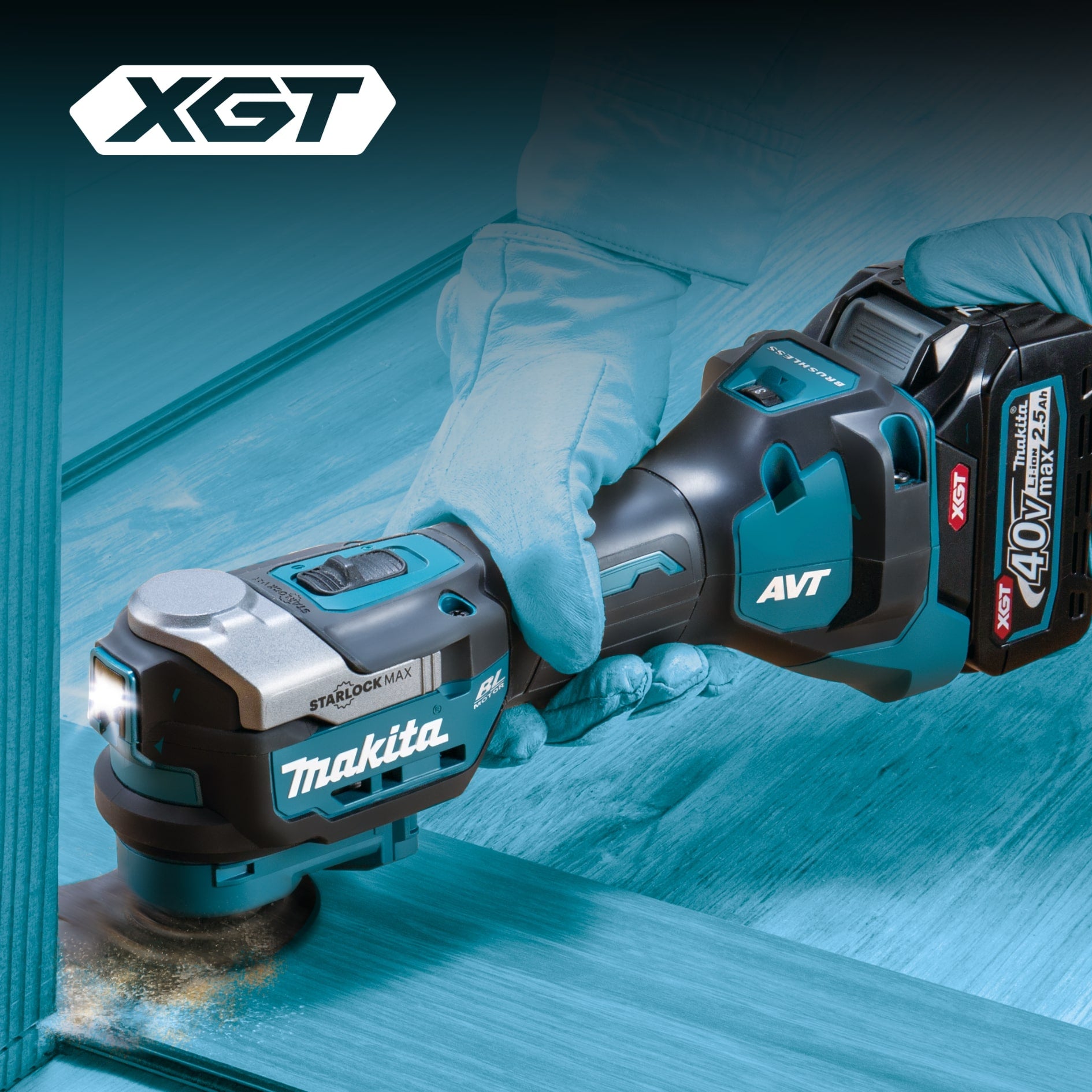 Makita 40Vmax XGT Brushless Toolless Multi Tool w/AVT and Accessory kit , Tool Only TM001GZ01