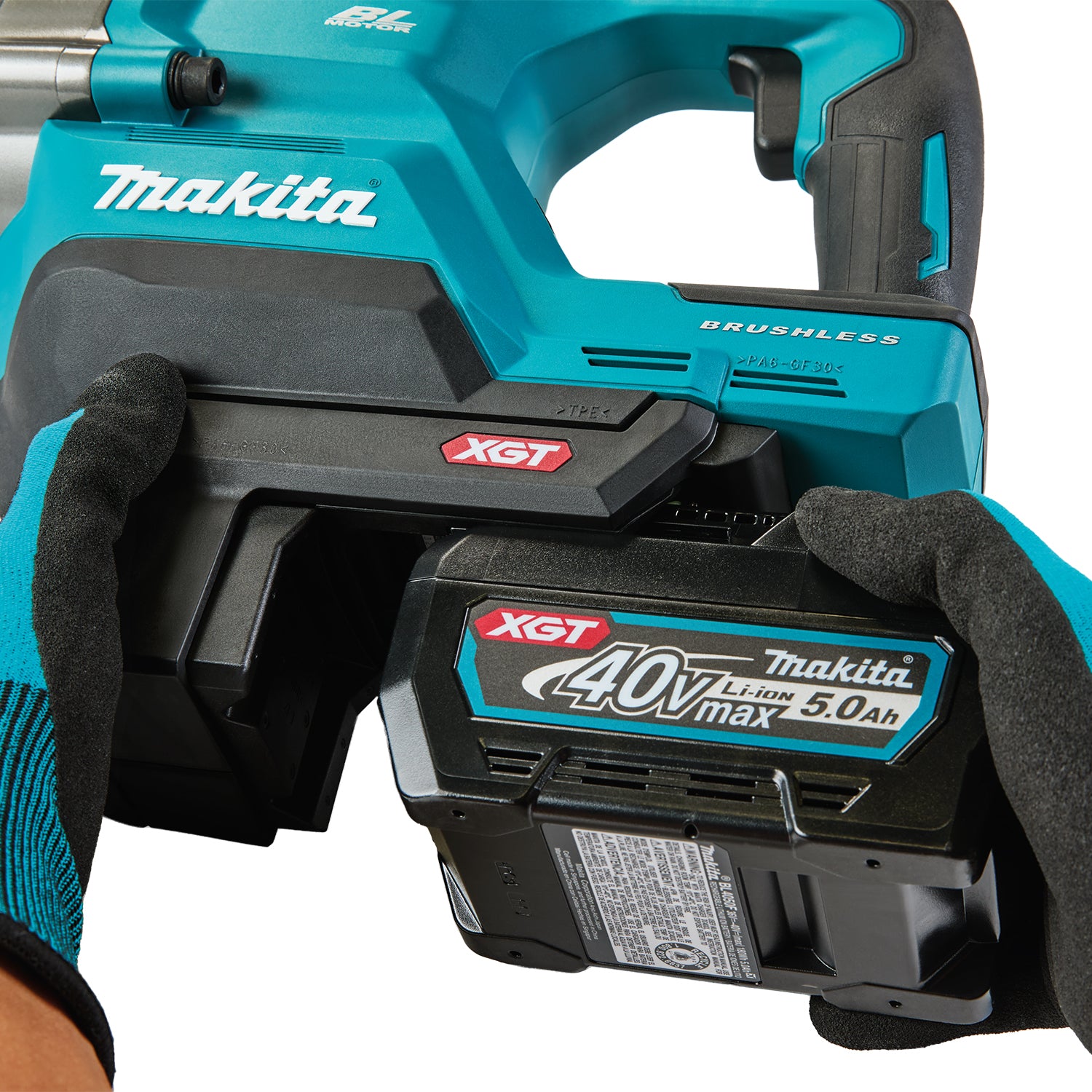 Makita 40Vmax XGT Brushless 1" Long Anvil Impact Wrench, 5.0Ah x2 Kit TW010GT202