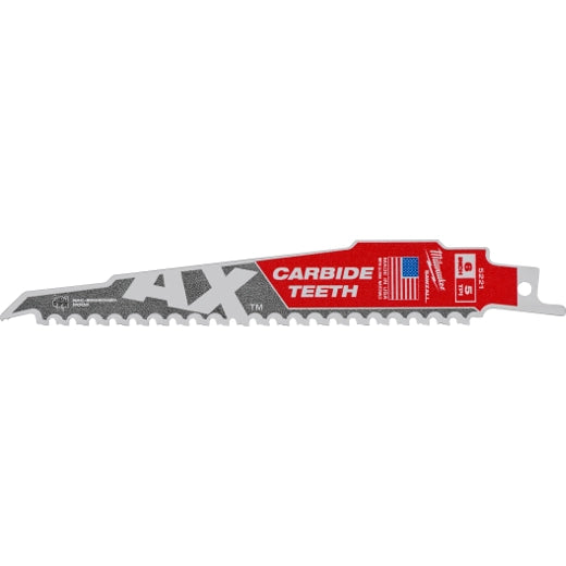 Milwaukee SAWZALL® The AX™ with Carbide Teeth Wood Blades 48-00-5526