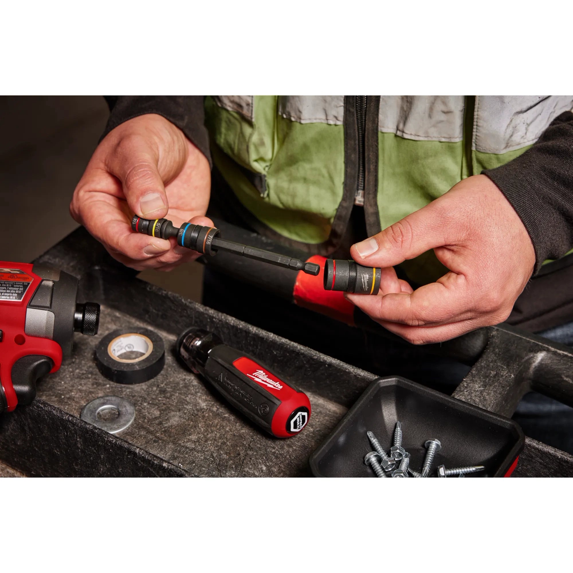 Milwaukee Tournevis multi-écrous avec SHOCKWAVE Impact Duty™ (flip) tournevis magnétiques 48-22-2921