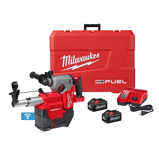 Milwaukee Marteau perforateur rotatif M18 FUEL™ 1" SDS Plus avec kit extracteur de poussière ONE-KEY™ 2914-22DE