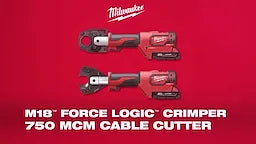 Milwaukee Pince à sertir M18™ FORCE LOGIC™ 600 MCM Cu avec mâchoire élargie 750 MCM et matrices 2679-750CU