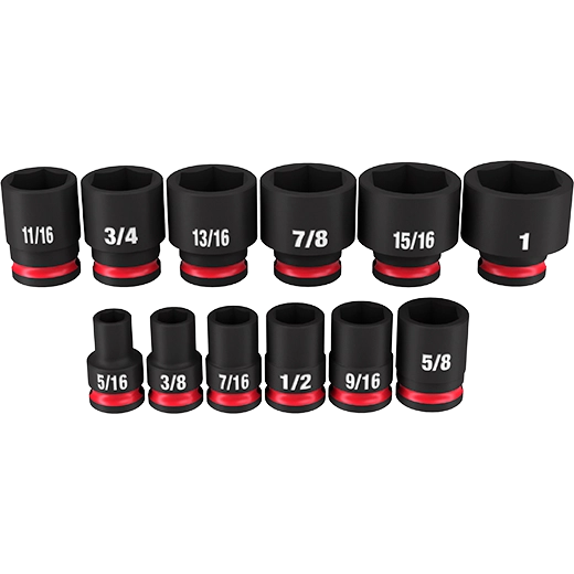 Milwaukee Ensemble de 12 douilles SHOCKWAVE Impact Duty™ 3/8" à entraînement SAE standard 6 points 49-66-7005