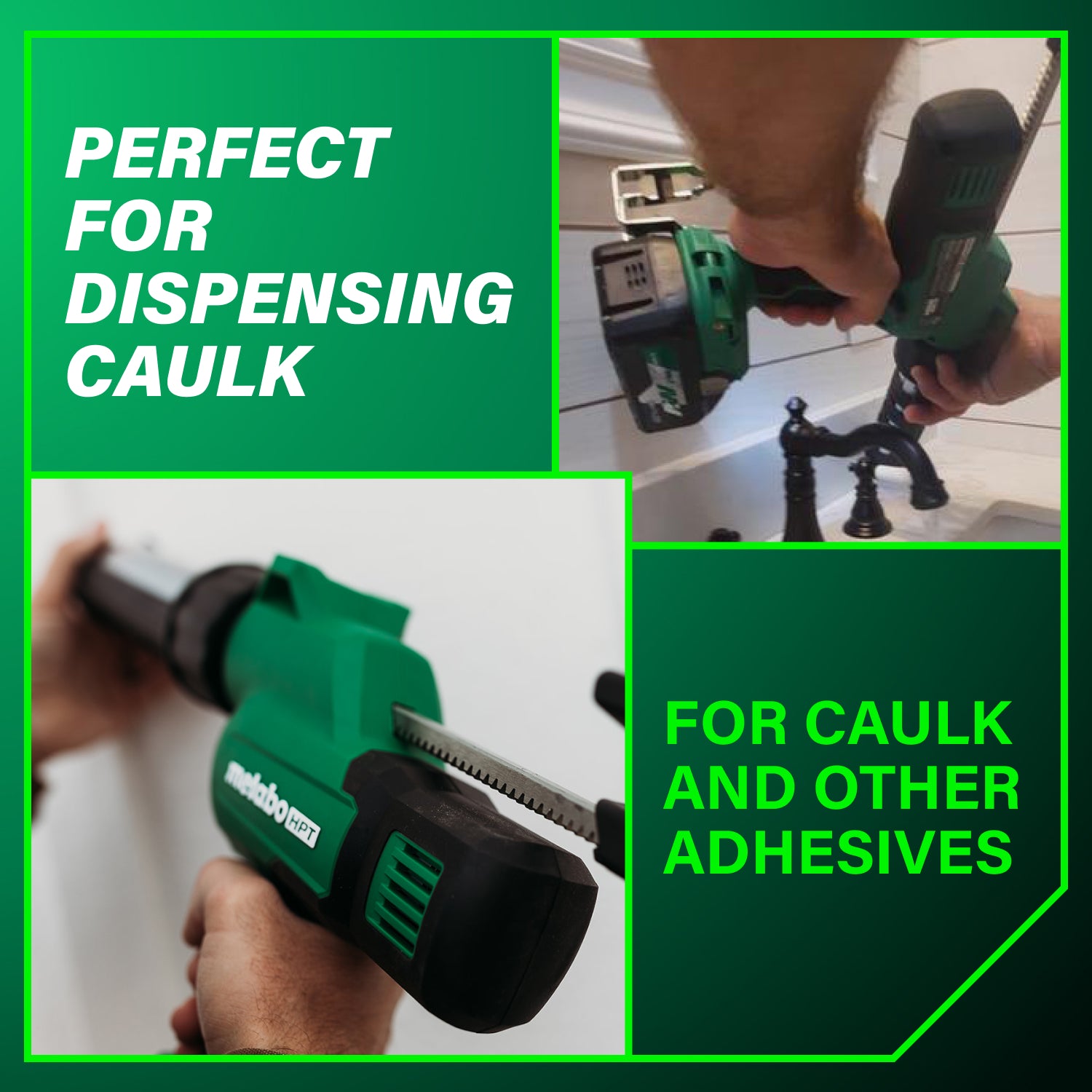 Metabo HPT Pistolet à calfeutrer sans fil haute capacité 18V MultiVolt™ (corps d'outil uniquement) AC18DAQ4