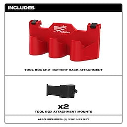 Milwaukee Accessoire de Rack à Batteries M12™ pour Boîte à Outils PACKOUT™ 48-22-8604