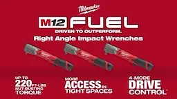 Milwaukee 2565P-20 M12 FUEL™ Clé à chocs à angle droit 1/2" avec détentif à goupille (outil nu) 2565P-20