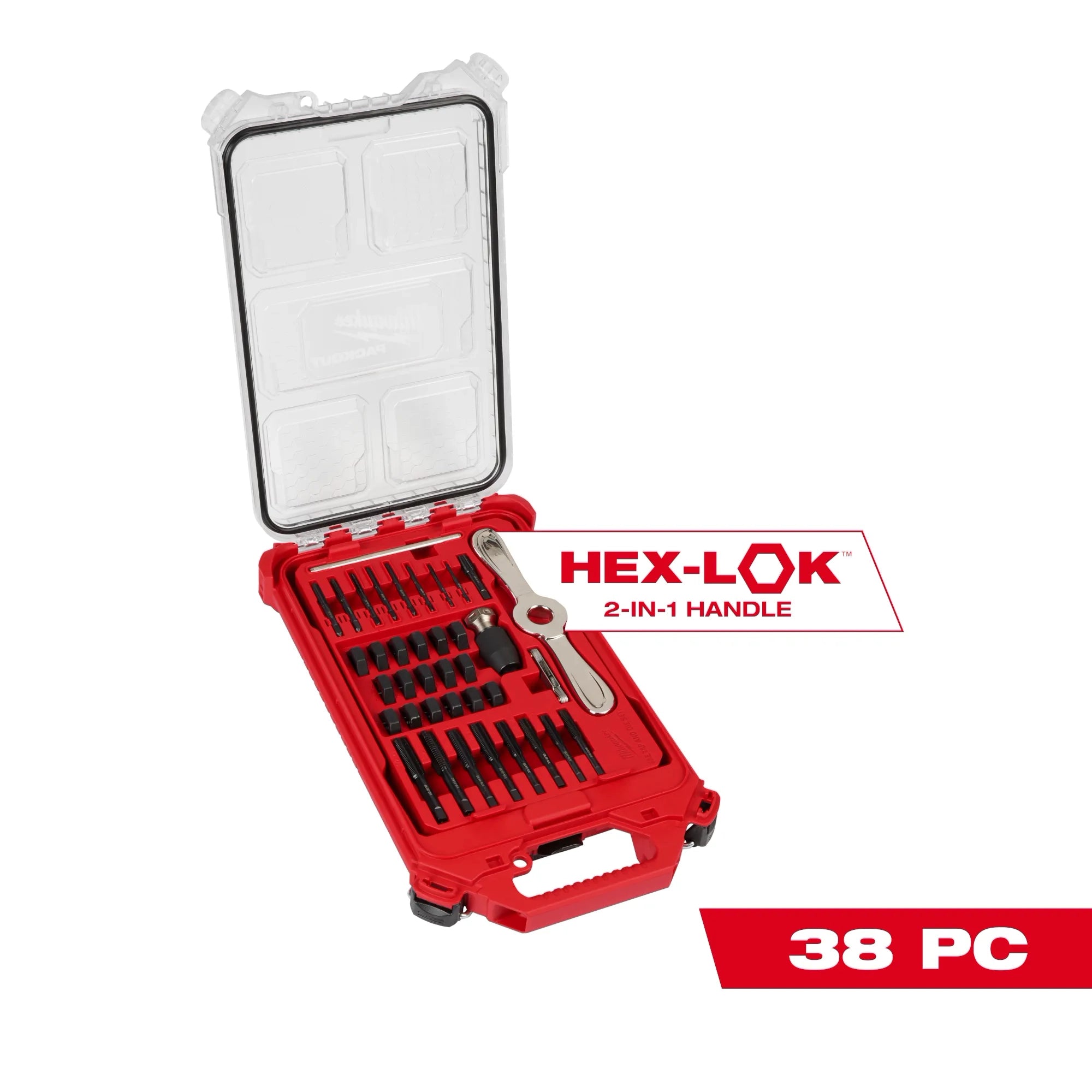 Milwaukee Ensemble PACKOUT™ de 38 pièces SAE tarauds et matrices avec poignée Hex-LOK™ 2-en-1 49-22-5604