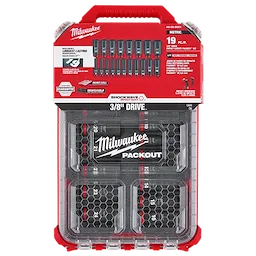 Milwaukee Ensemble de douilles SHOCKWAVE Impact Duty™ 3/8” Dr 19 pièces MM PACKOUT 49-66-6801