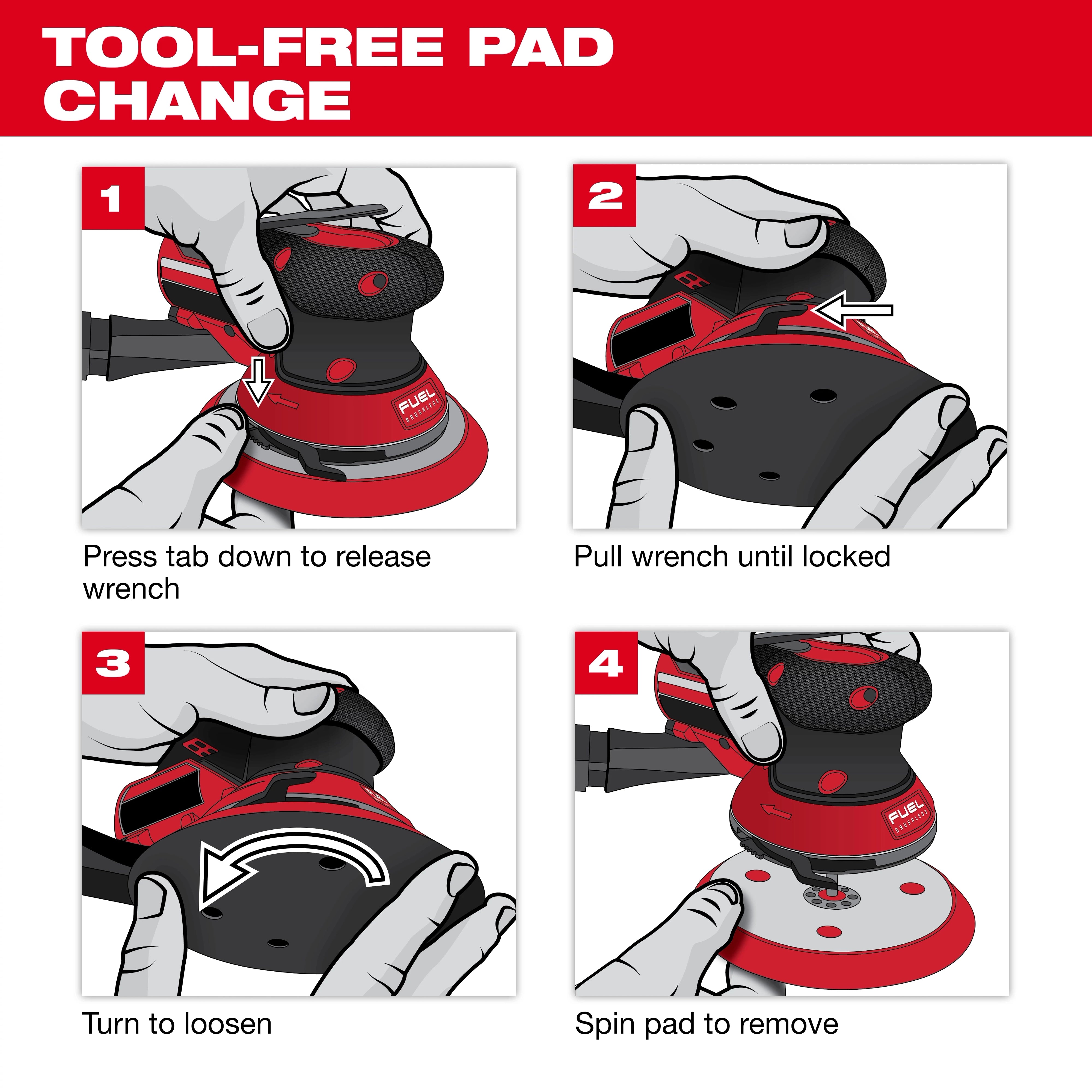 Milwaukee 6" Random Orbital Sander Backing Pad - Firm 49-36-2586
