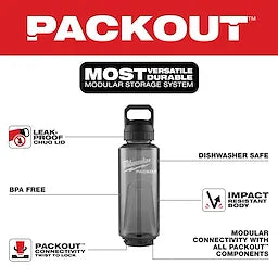 Milwaukee Bouteille PACKOUT™ 48 oz avec couvercle à gorgée 48-22-8373B