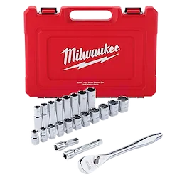 Milwaukee Ensemble de 22 pièces à cliquet et douilles SAE 1/2" avec côtés FOUR FLAT™ 48-22-9410