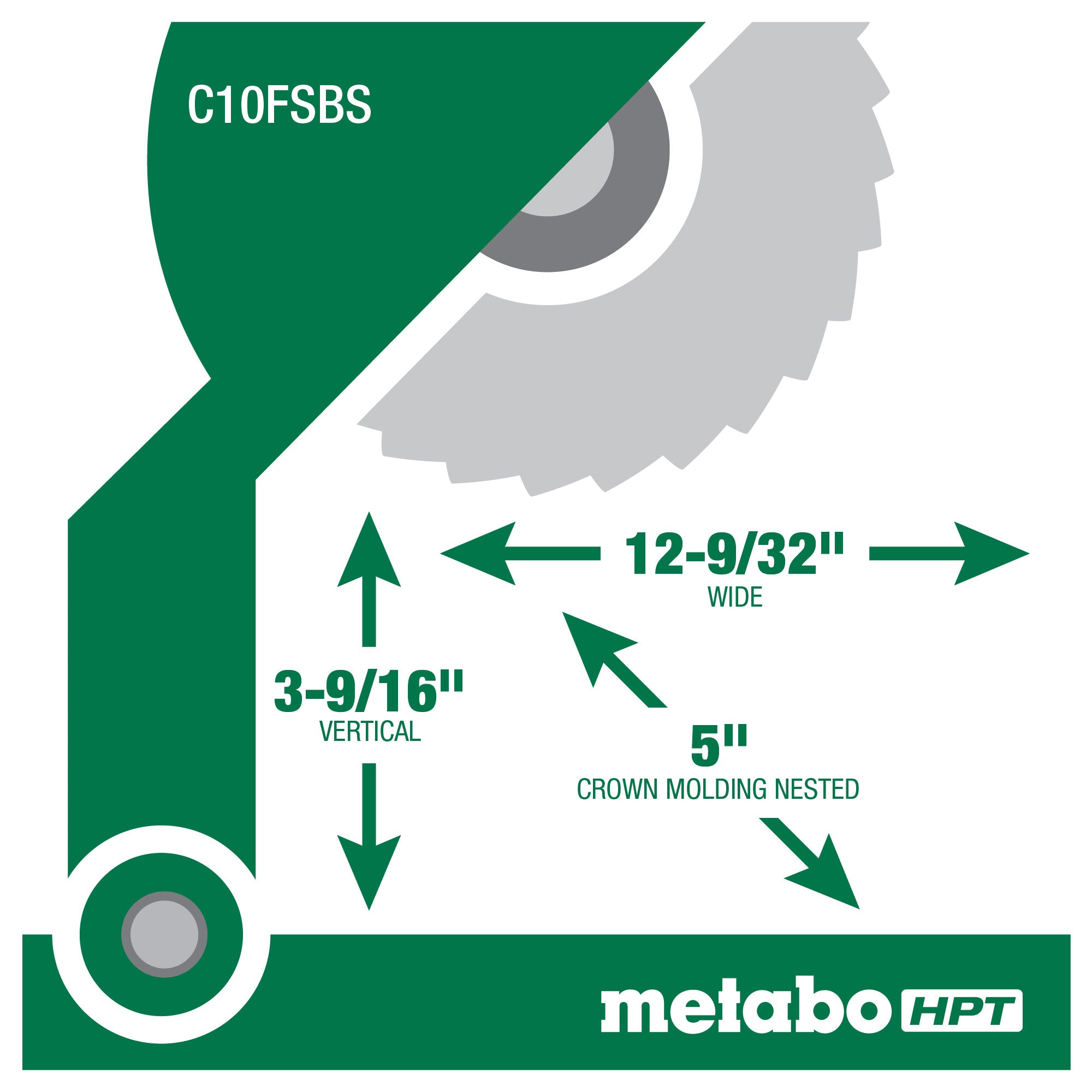 Metabo HPT Scie à onglet à double biseau coulissante 10 po | Metabo HPT C10FSBS C10FSBS