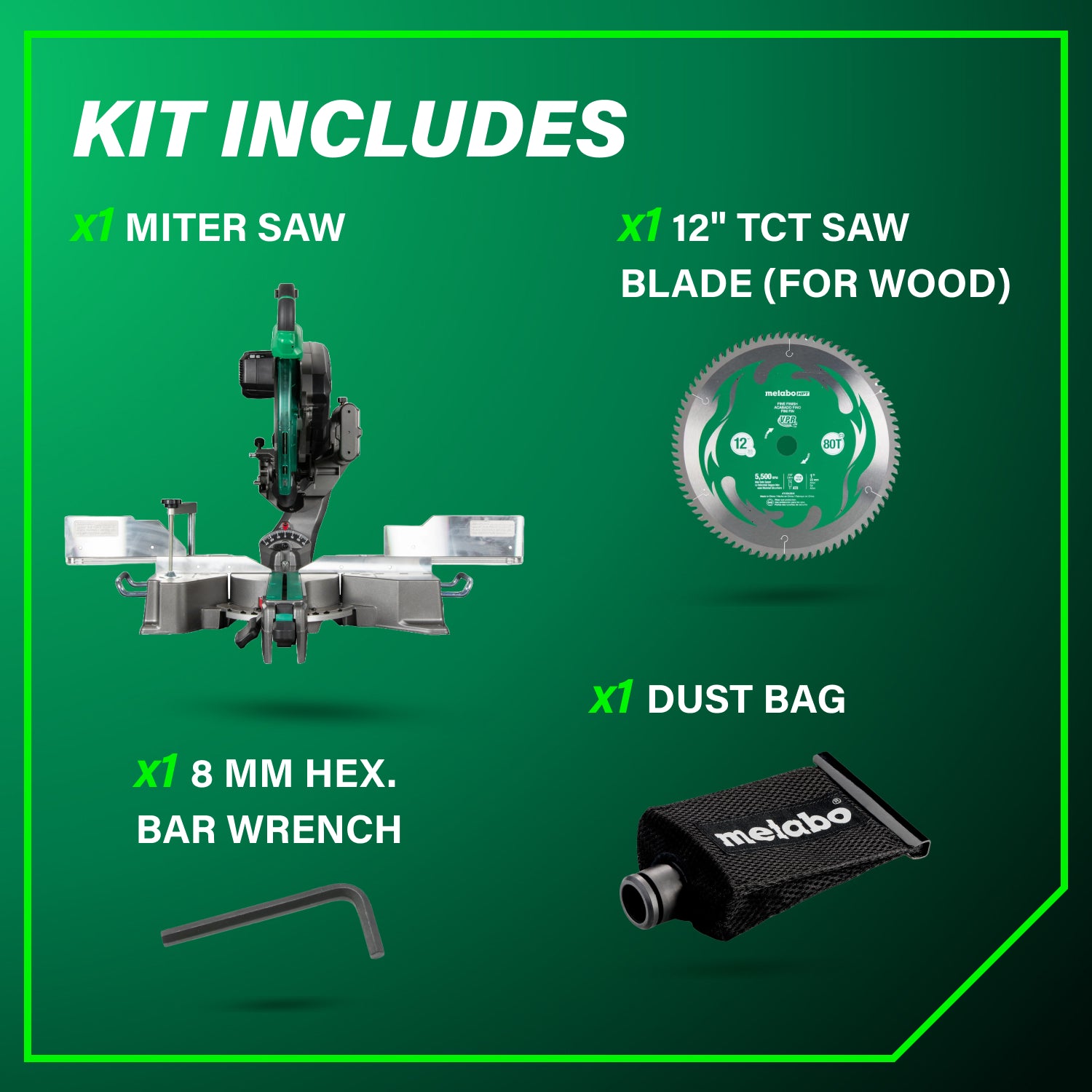 Metabo HPT Scie à onglet coulissante à double biseau 12" | Metabo HPT C12RSH3 C12RSH3