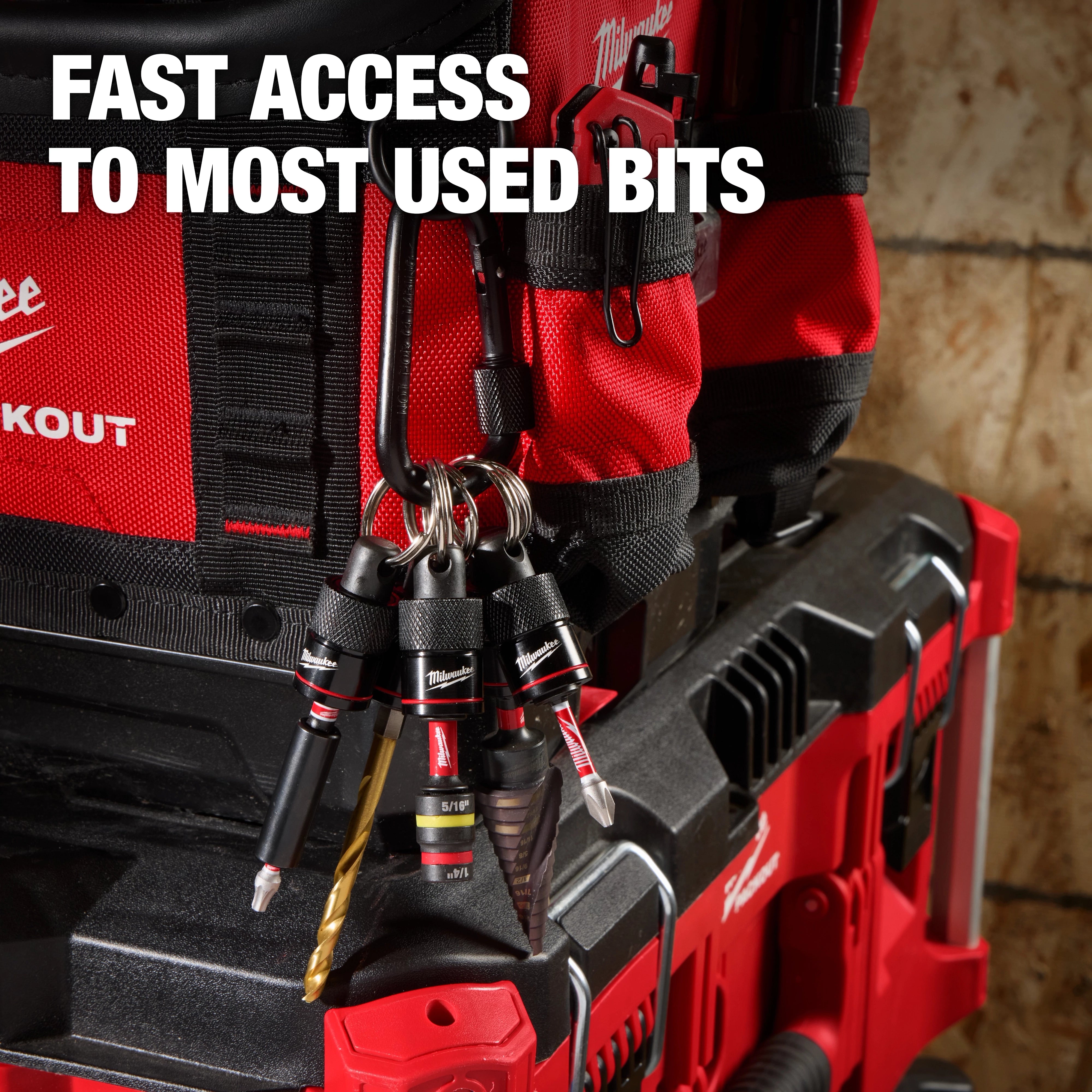 Milwaukee Porte-embouts 5 pièces avec mousqueton 48-32-4537