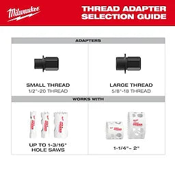 Milwaukee Pack de 5 adaptateurs à gros filetage pour arbres QUIK-LOK™ 49-56-7571