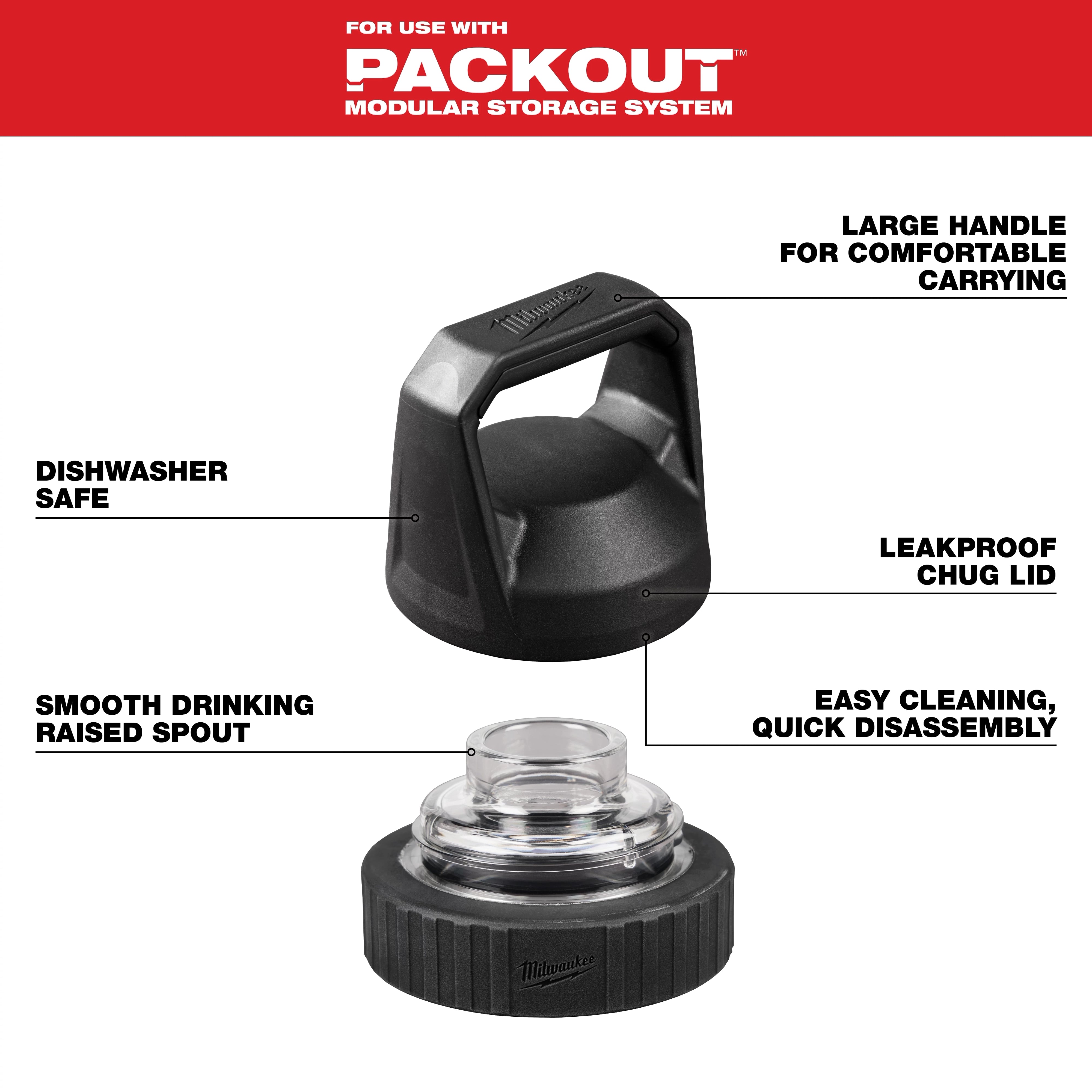 Milwaukee Chug Lid for PACKOUT™ Bottles 48-22-8370