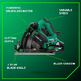 Metabo HPT Kit de scie à rail 6‑1/2" sans fil 36 V MultiVolt™ | Metabo HPT C3606DPA C3606DPA