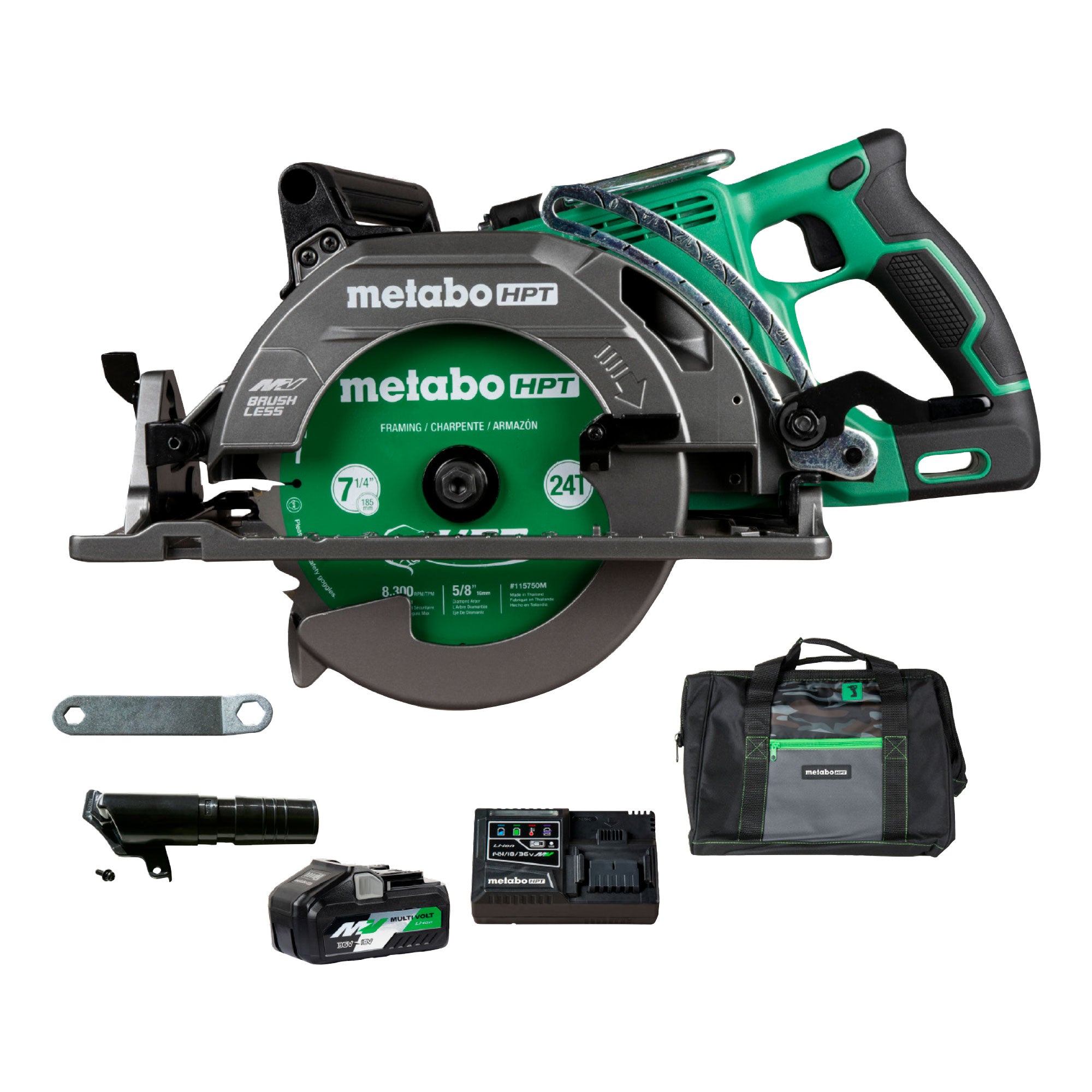 Metabo Scie circulaire à poignée arrière 7-1/4 po MultiVolt 36 V | Metabo HPT C3607DWA C3607DWA