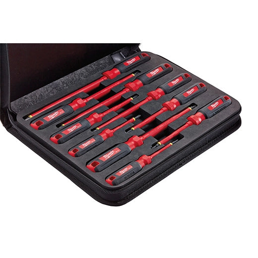 Milwaukee Ensemble de 10 tournevis isolés 1000 V avec étui en mousse EVA 48-22-2210