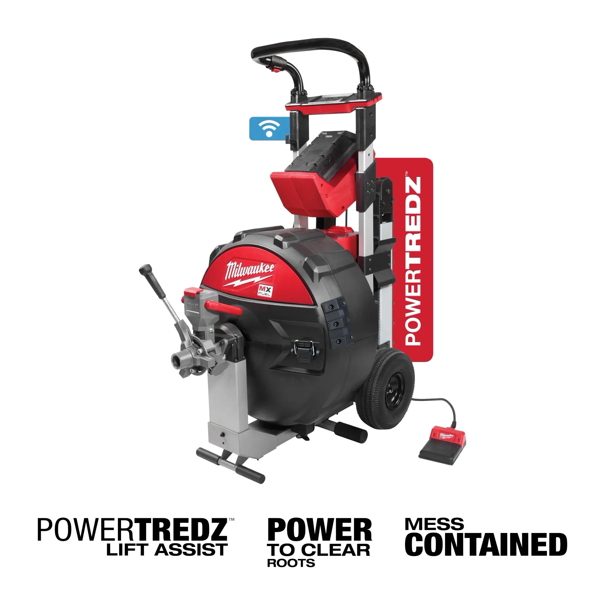 Milwaukee Machine à tambour d'égout MX FUEL™ avec POWERTREDZ™ pour kit de câble 5/8" - ¾" MXF501-1CP