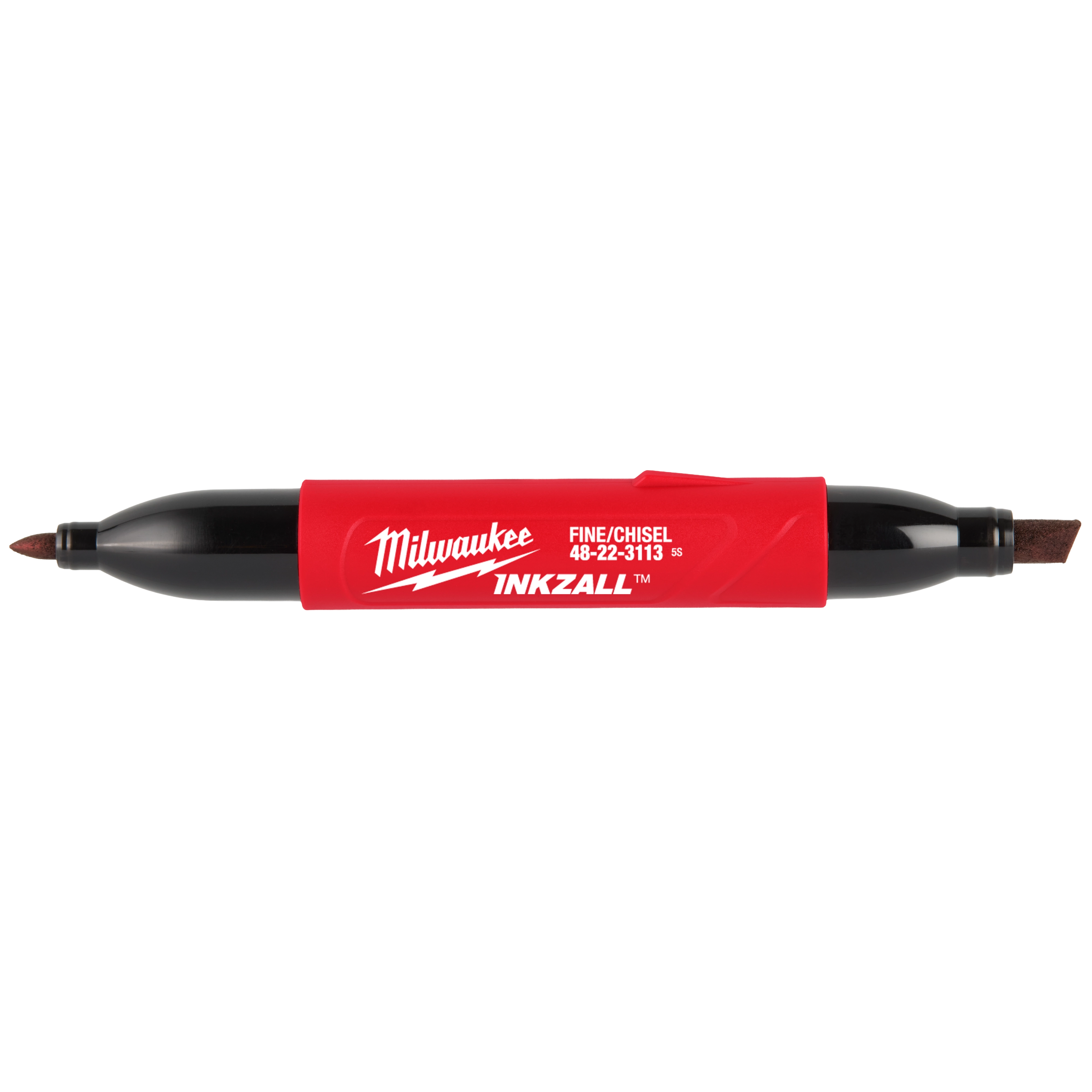 Milwaukee INKZALL™ Double Sided Black Jobsite Marker – Fine Point & Chisel Tip 48-22-3113