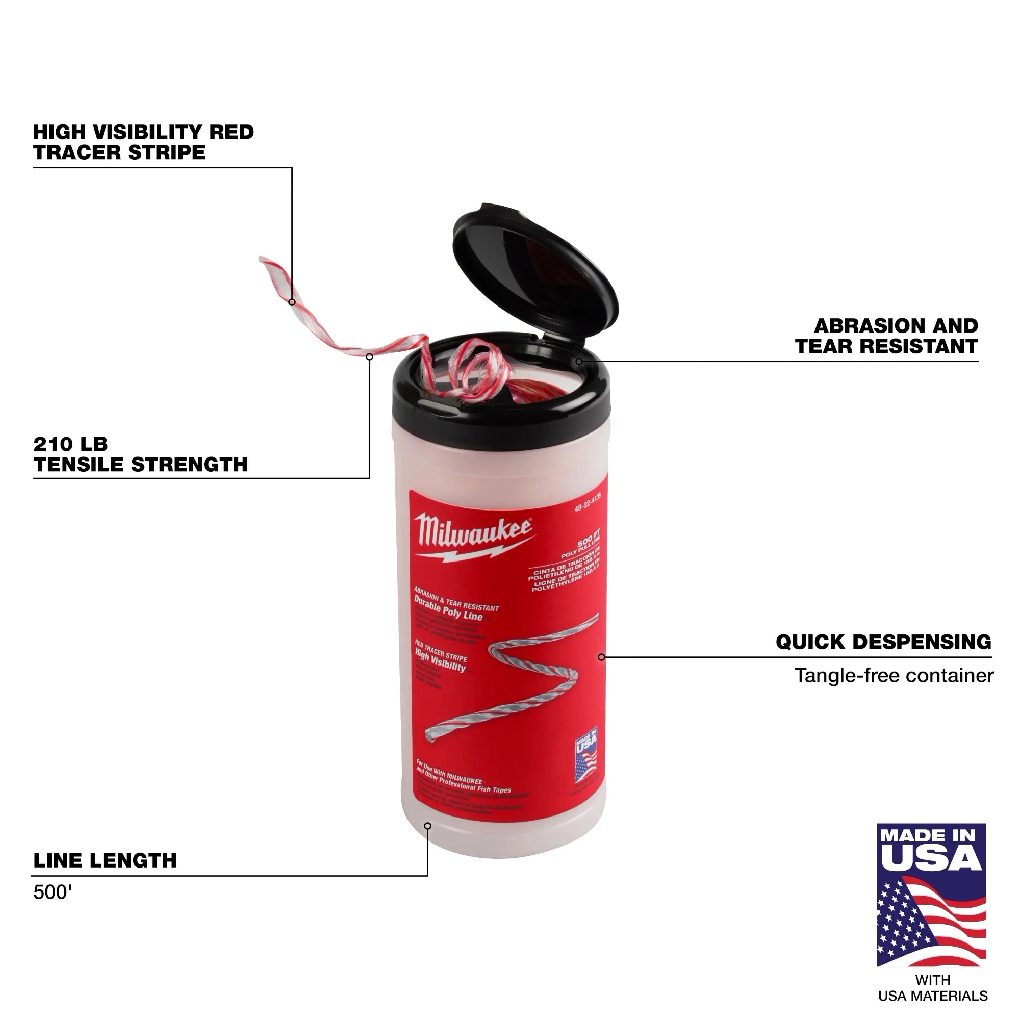 Milwaukee Câble de tirage Poly 500' 48-22-4138