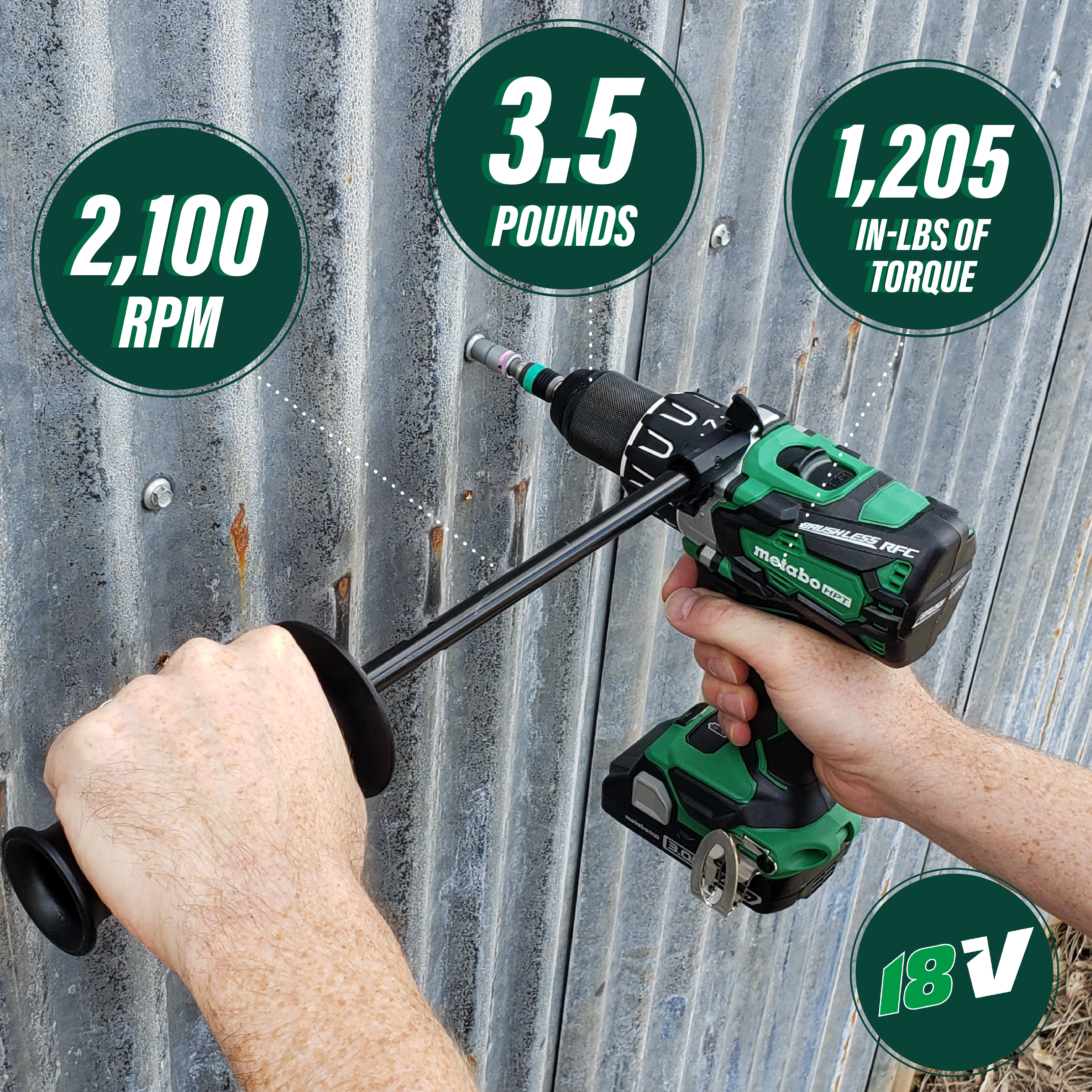 Metabo HPT Perceuse à percussion sans balais 18 V lithium‑ion (corps uniquement) | Metabo HPT DS18DBL2Q4 DS18DBL2Q4