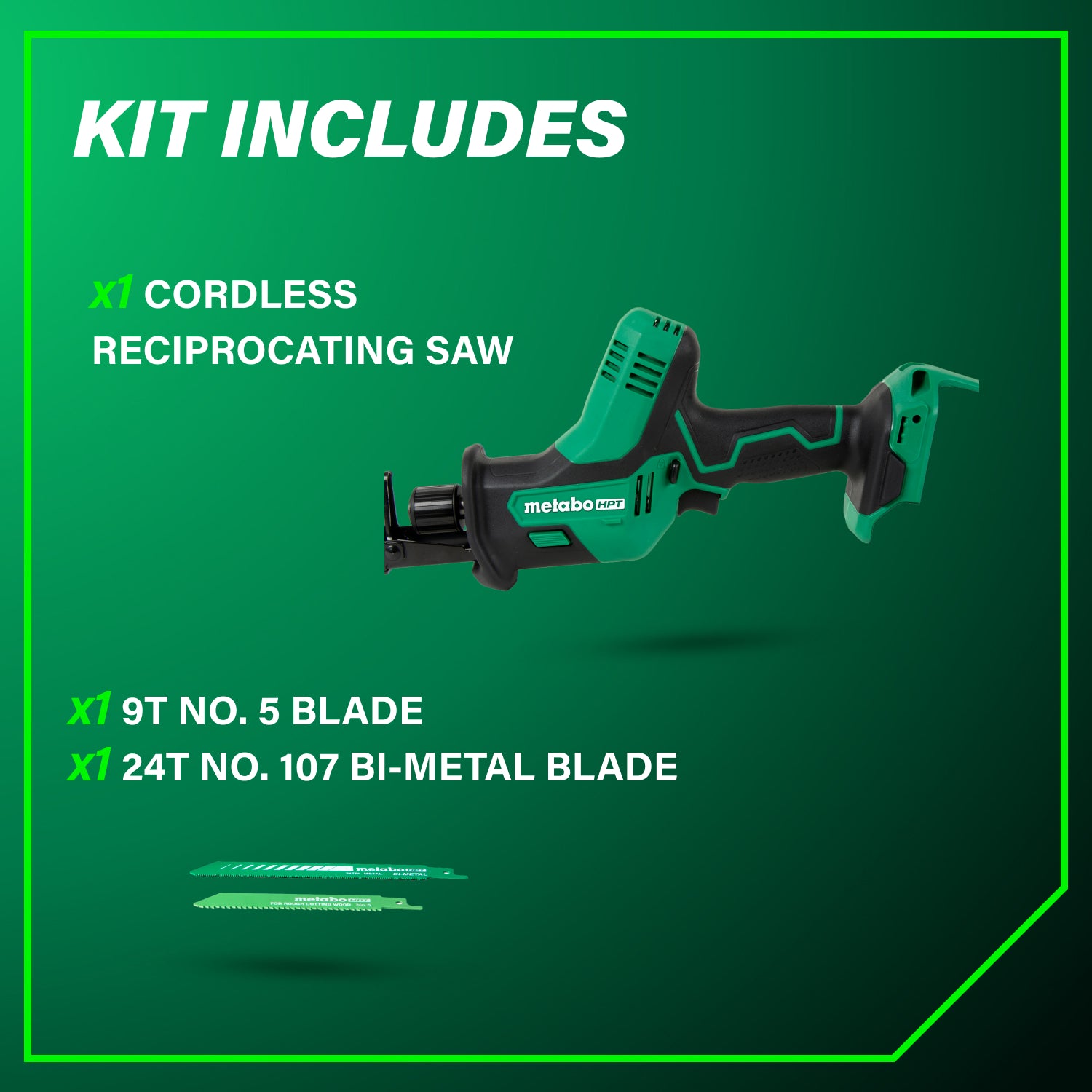Metabo HPT Scie sabre sans fil à une main 18 V | Metabo HPT CR18DAQ4 CR18DAQ4