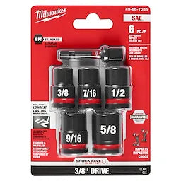 Milwaukee Ensemble de 6 pièces SHOCKWAVE Impact Duty™ 3/8" Drive SAE standard 49-66-7035