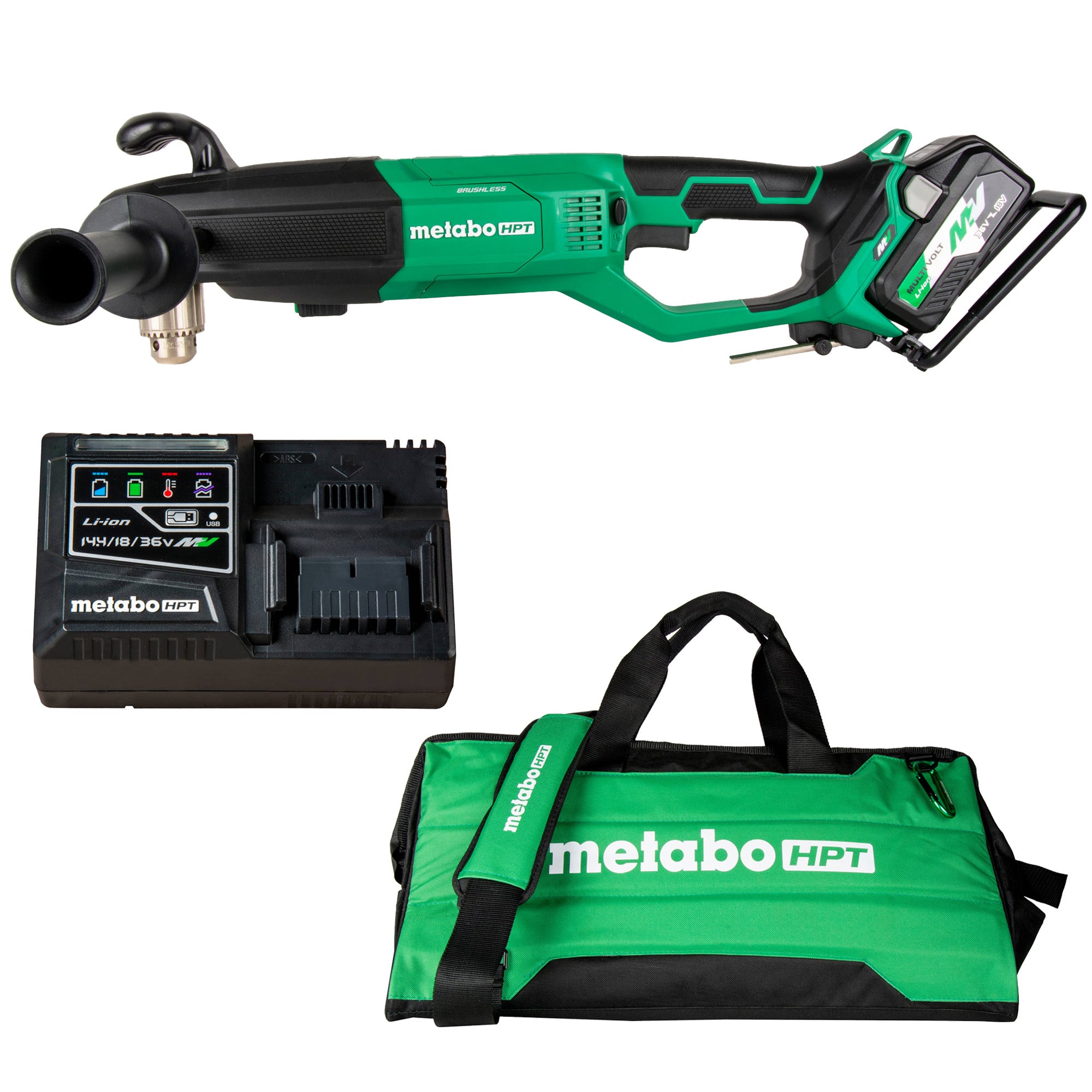 Metabo HPT Perceuse à angle droit 1/2" haute puissance 36V MultiVolt™ sans fil | Metabo HPT D36DYA D36DYA