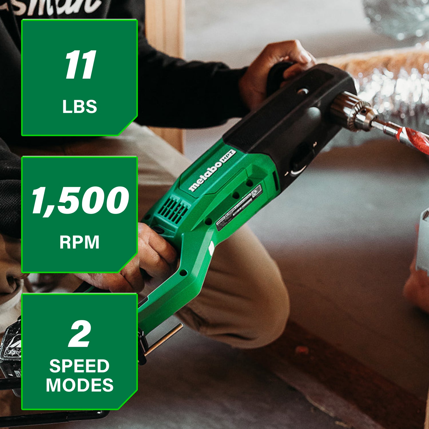 Metabo HPT Perceuse à angle droit 1/2" haute puissance sans fil MultiVolt™ 36 V (corps d'outil uniquement) | Metabo HPT D36DYAQ4 D36DYAQ4