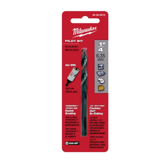 Milwaukee High Speed Steel Pilot Bit 1/4" x 4" 49-56-8000