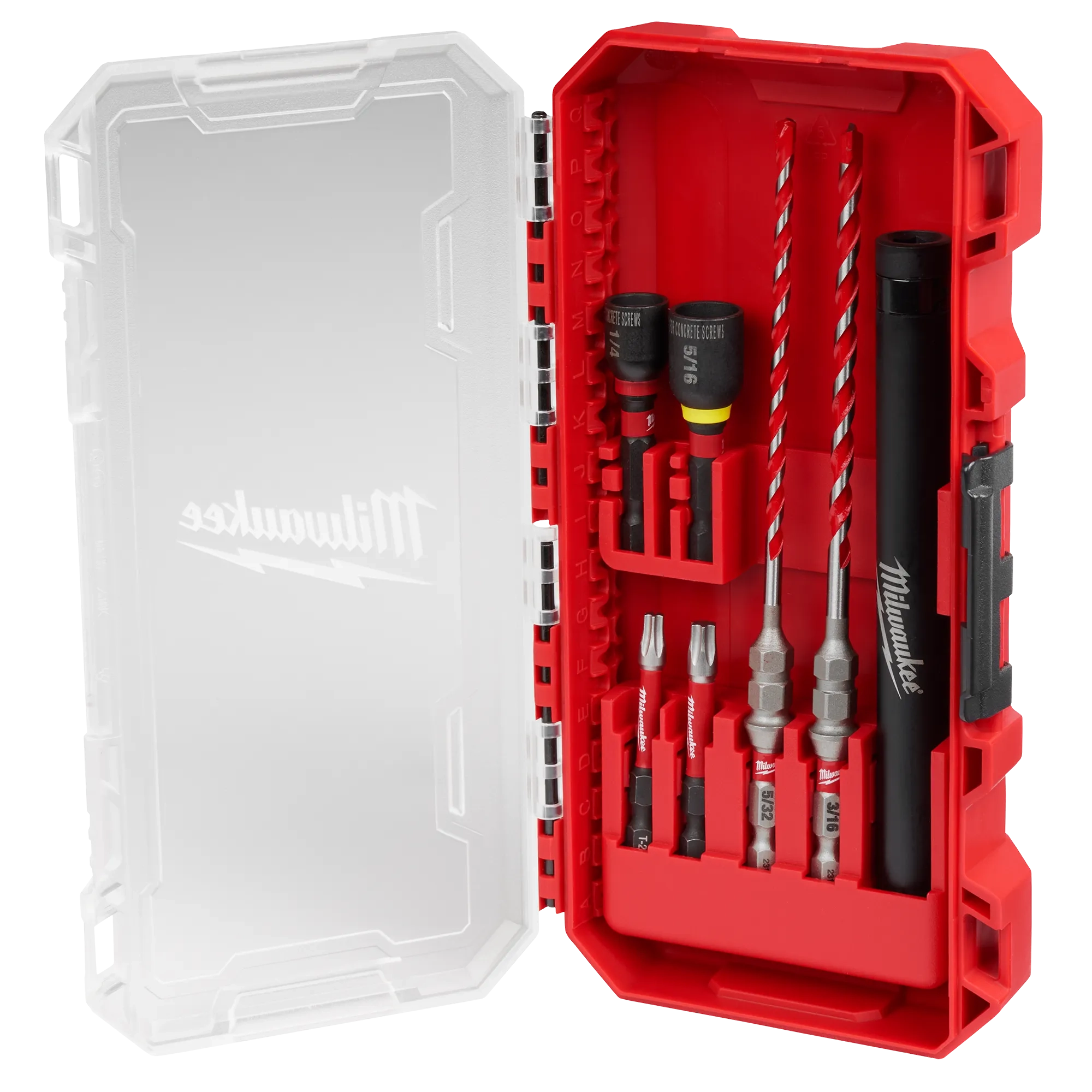 Milwaukee Kit d'installation de vis à béton 7 pièces SHOCKWAVE Impact Duty™ en carbure pour perceuse à percussion 48-20-9097