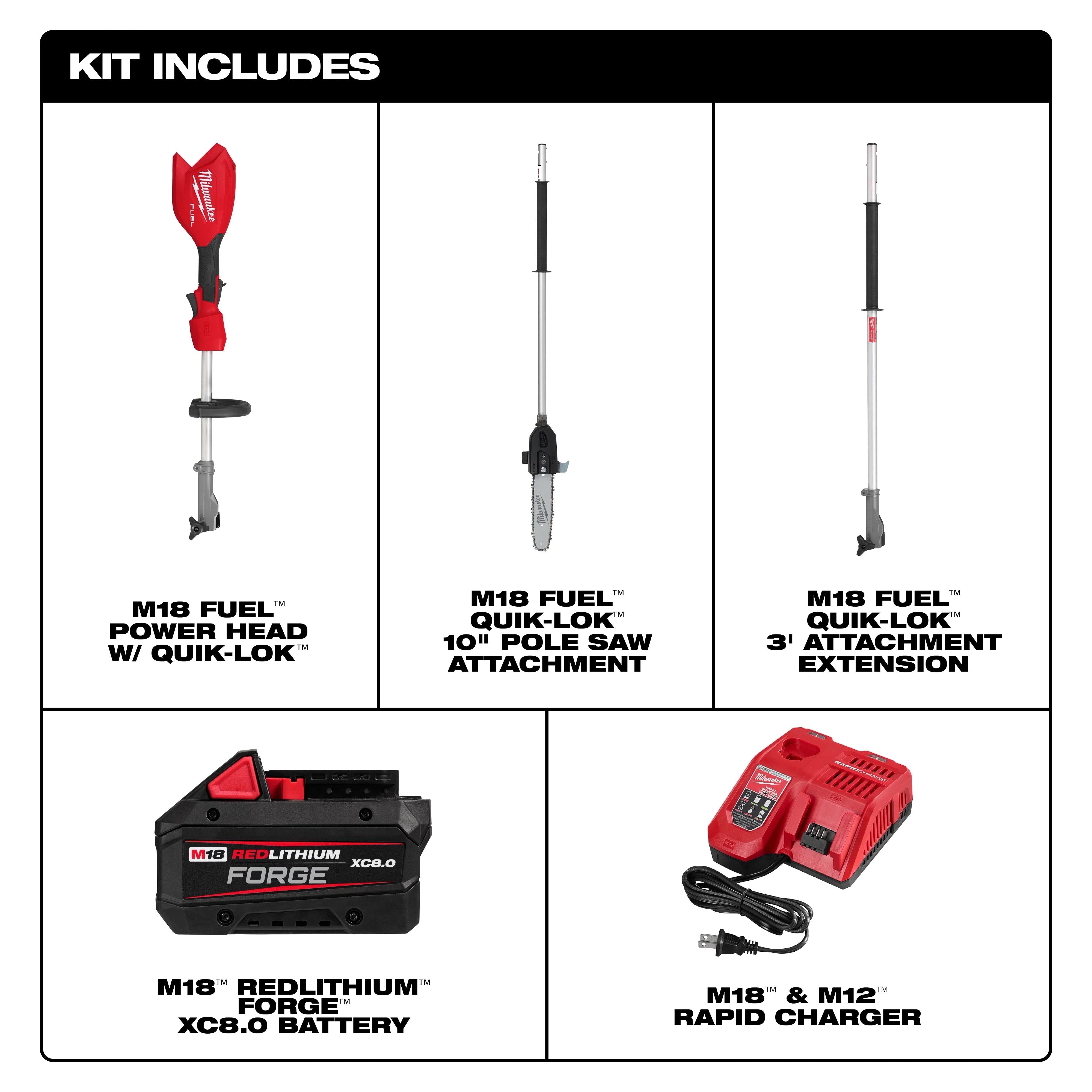 Milwaukee Scie à perche M18 FUEL™ 3016-21PS avec kit QUIK-LOK™ 3016-21PS