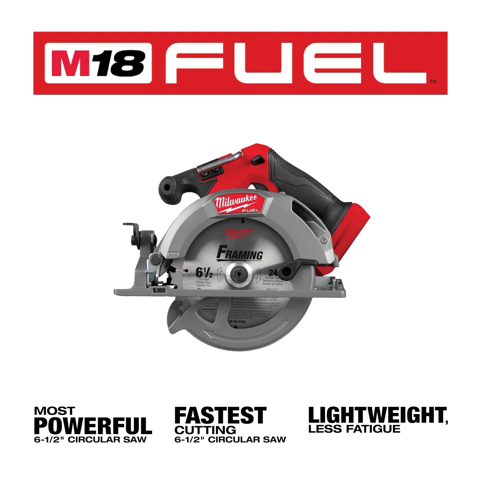 Milwaukee Scie circulaire M18 FUEL™ 6-1/2" (outil seul) 2833-20