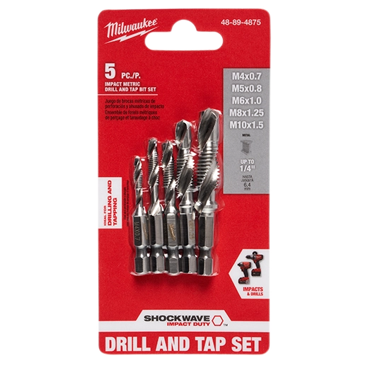 Milwaukee 5 Pc SHOCKWAVE™ Impact Metric Drill and Tap Bit Set 48-89-4875