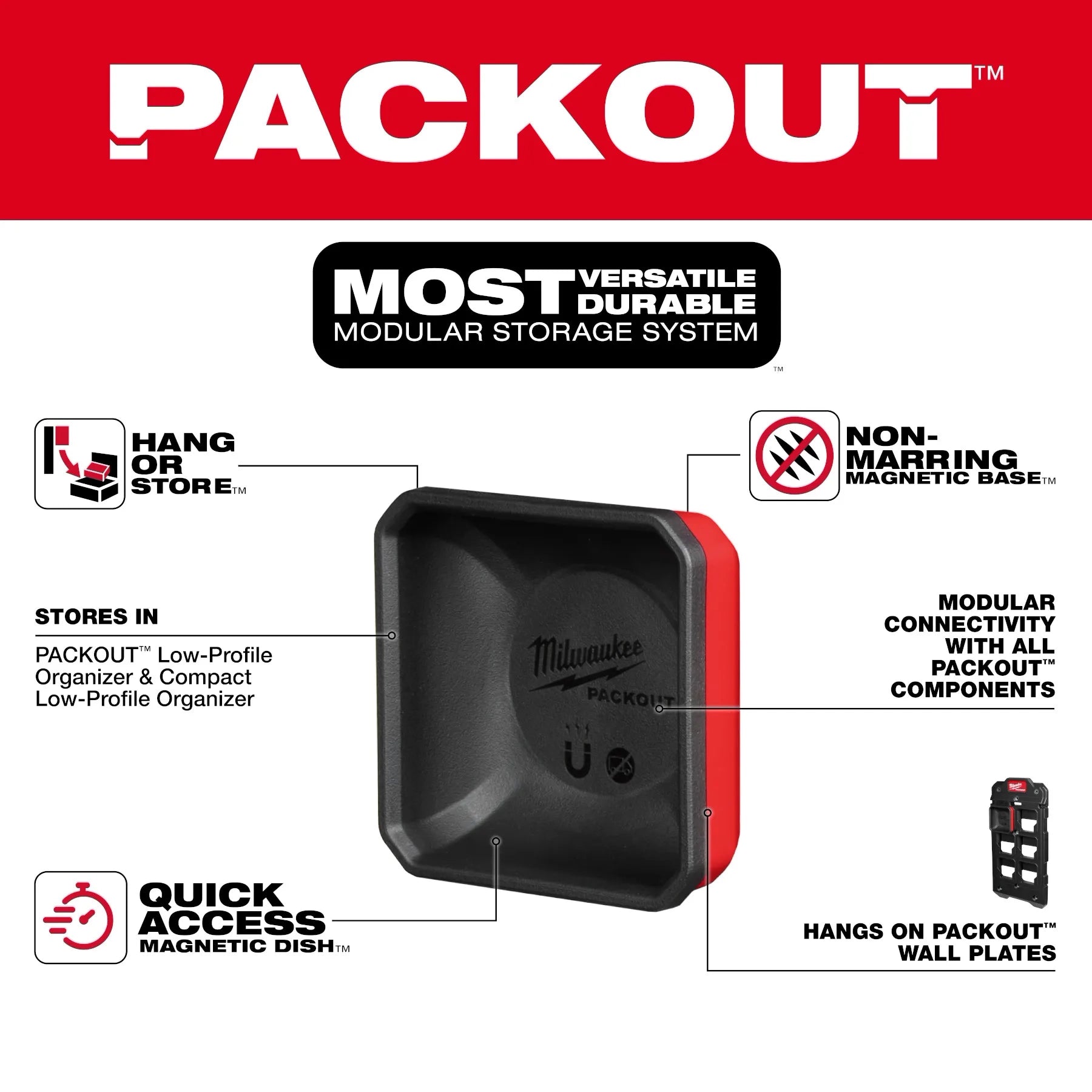 Milwaukee Bac magnétique PACKOUT™ 48-22-8070