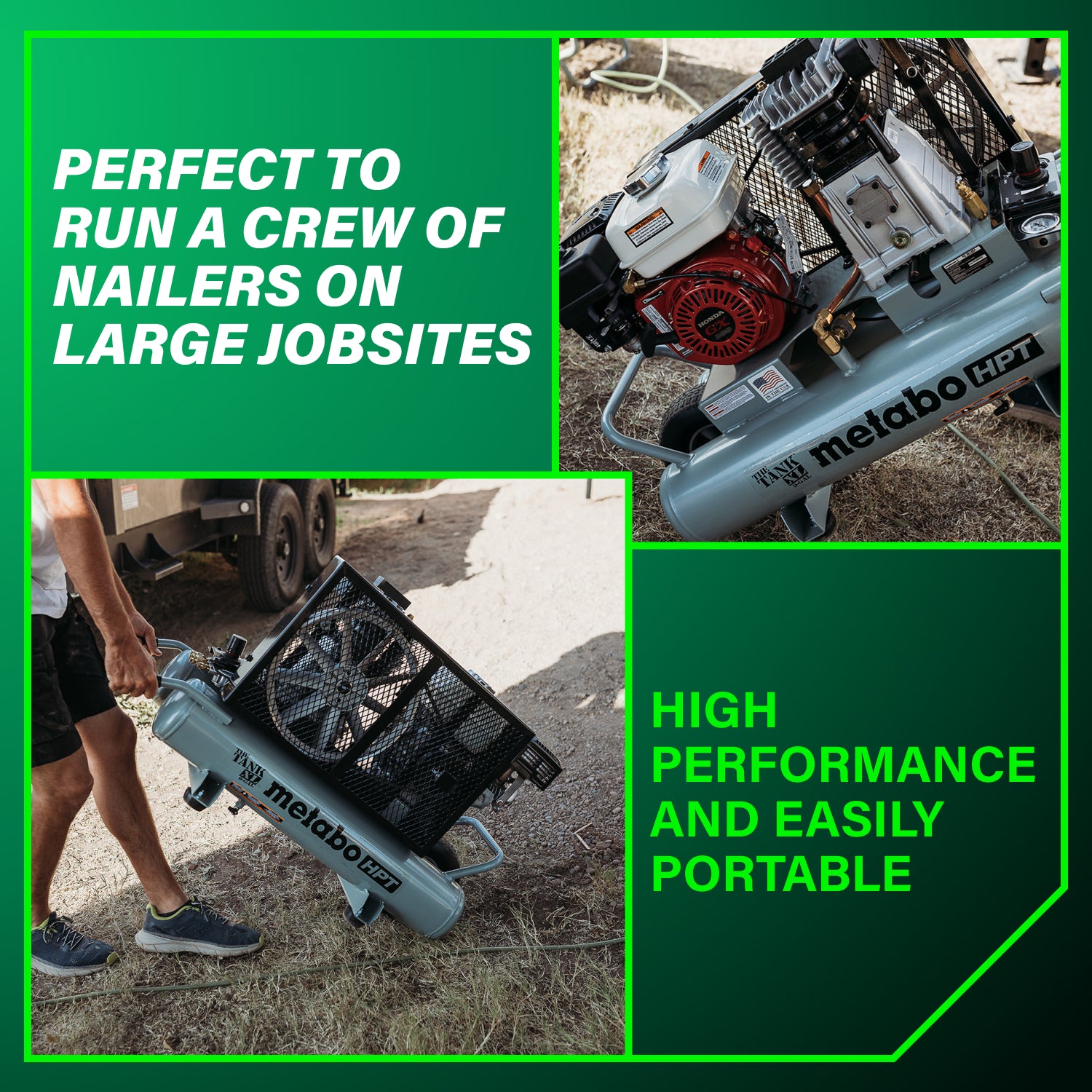 Metabo HPT The Tank XL 9-Gallon Gas Wheelbarrow Compressor EC2610EA