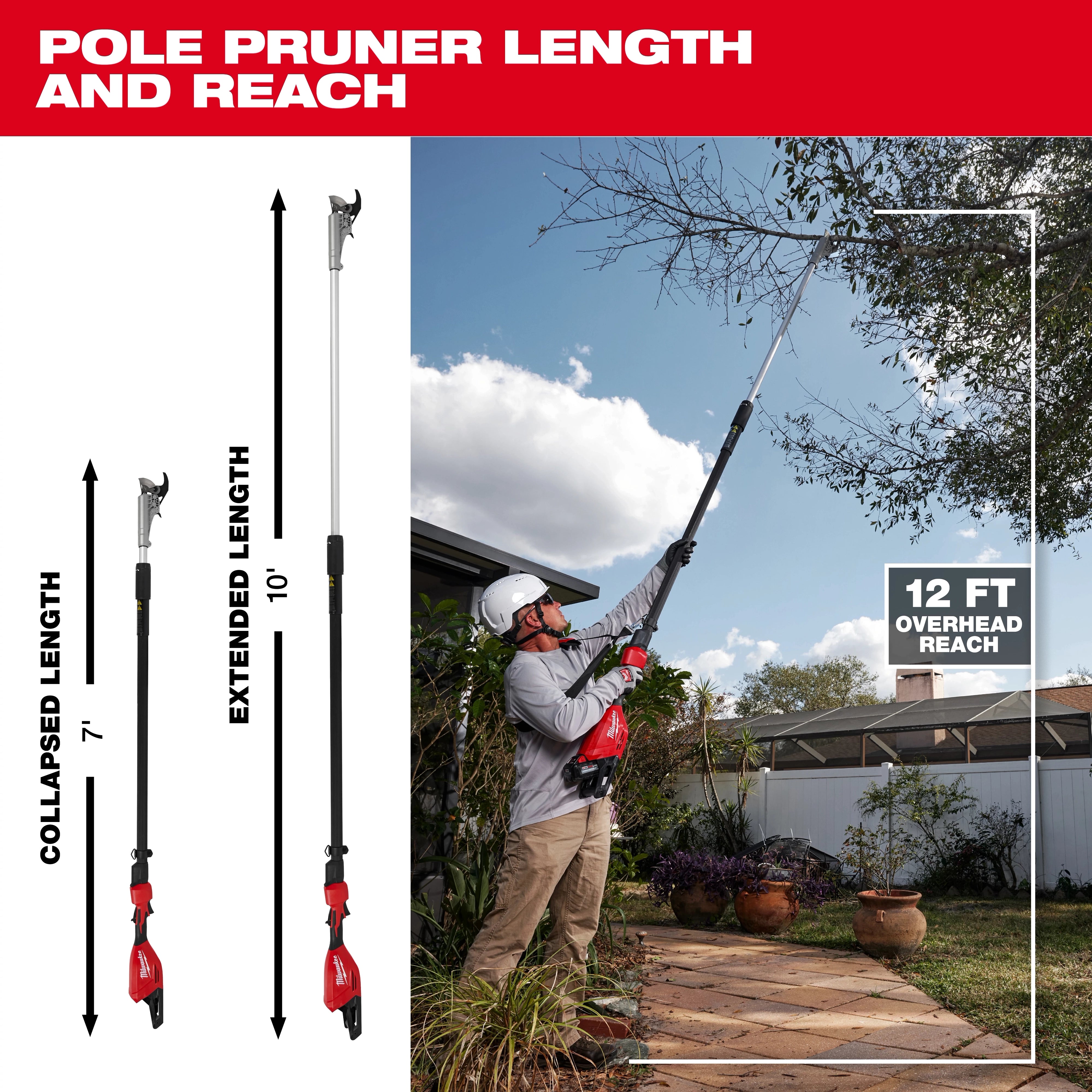 Milwaukee Cisailles de taille à perche télescopique sans balais M18™ 3008-20