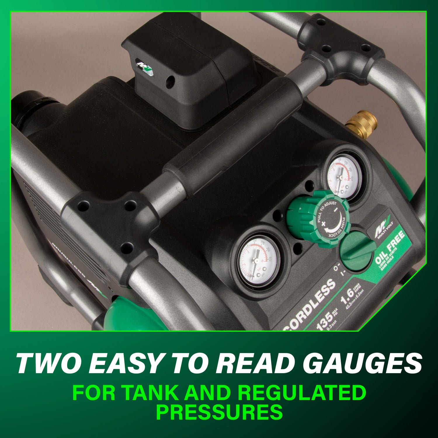 Metabo HPT 36V MultiVolt 2 Gallon Cordless Air Compressor (Tool Body Only) EC36DAQ4