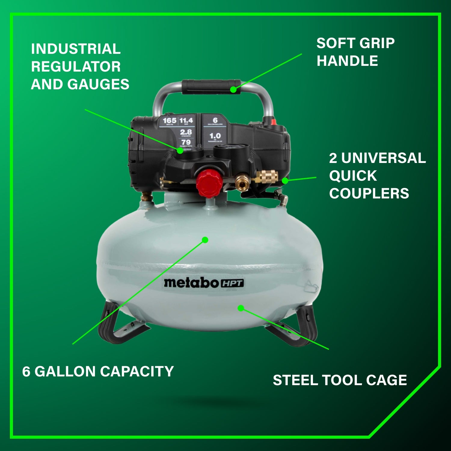 Metabo HPT 6-Gallon 165PSI Pancake Compressor EC711S