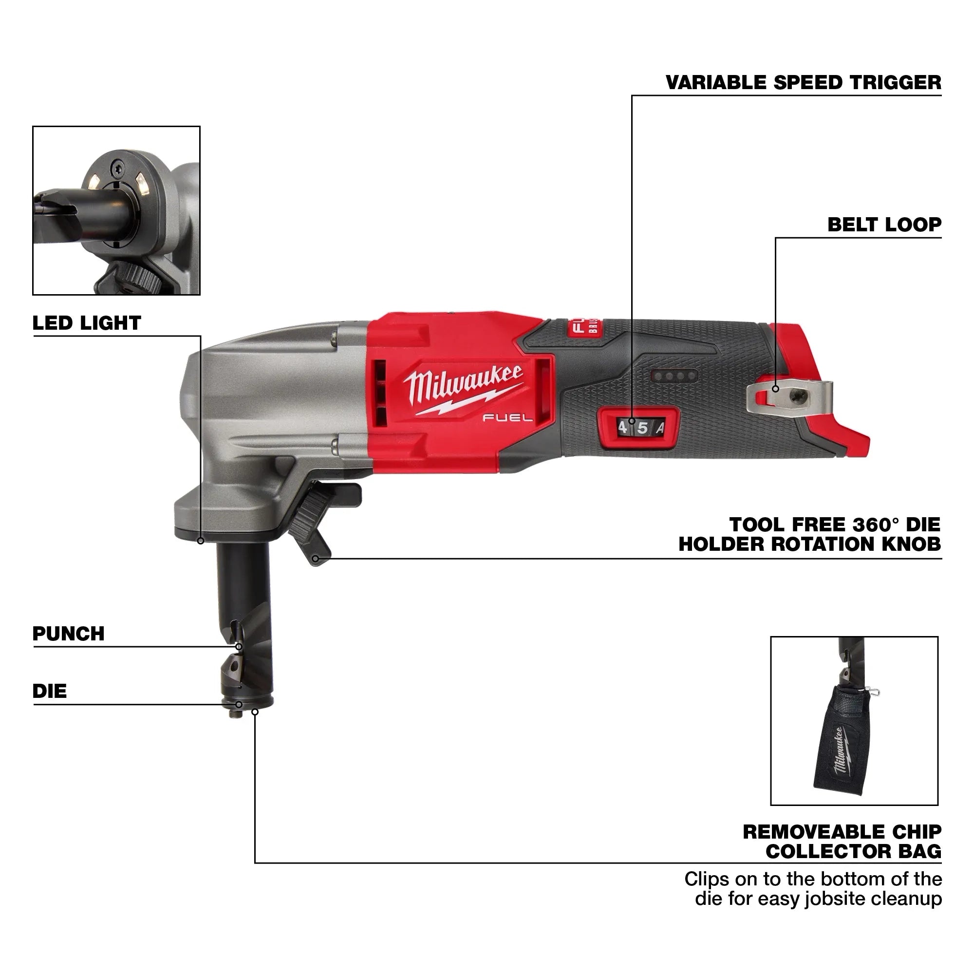 Milwaukee M12 FUEL™ 16 Gauge Variable Speed Nibbler 2476-20