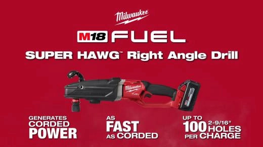 Milwaukee M18 FUEL™ SUPER HAWG™ 1/2" Right Angle Drill 2809-20