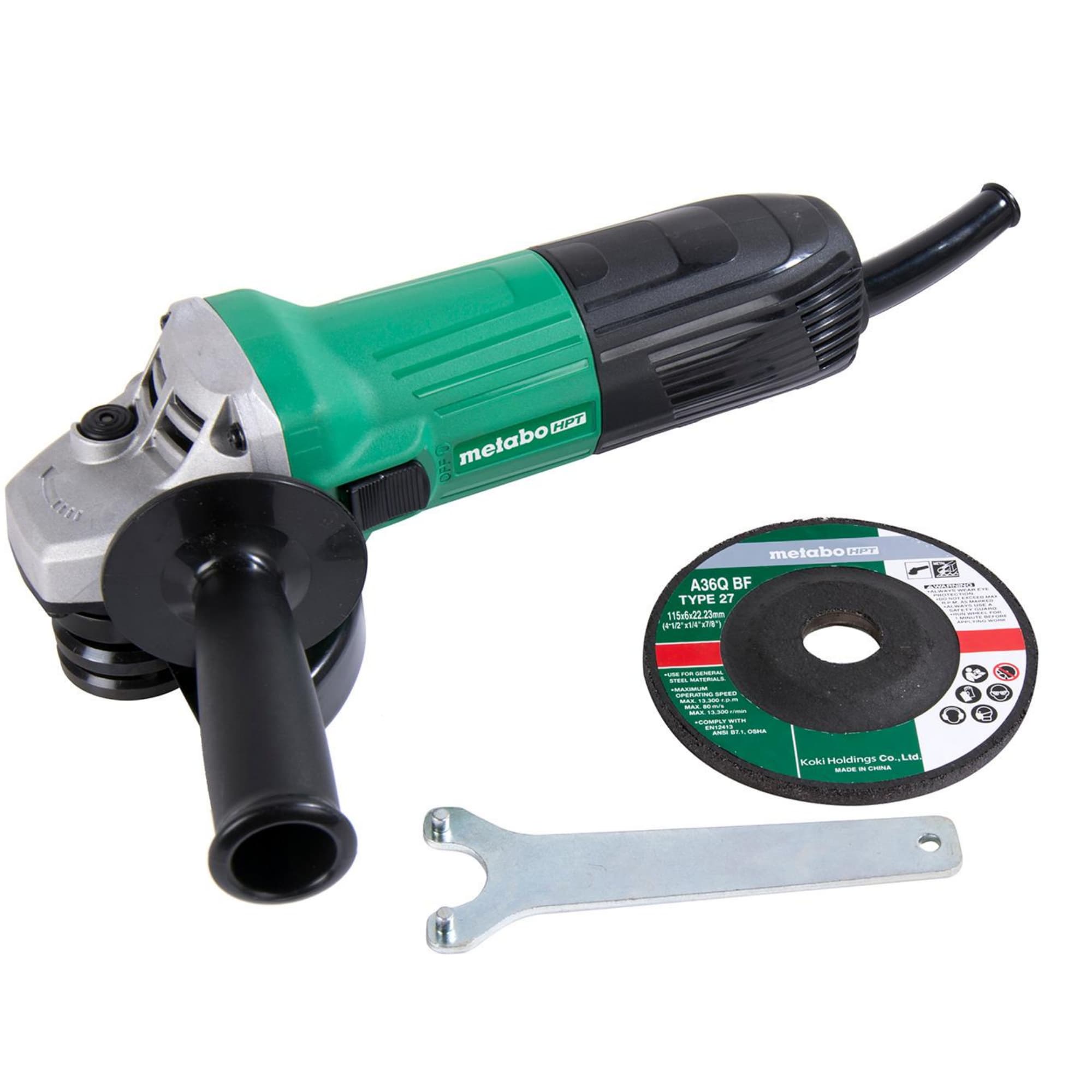 Metabo HPT Meuleuse d'angle 5,1 A à interrupteur à glissière 4‑1/2" | Metabo HPT G12SS2 G12SS2