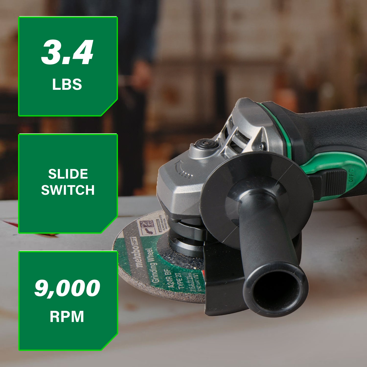 Metabo HPT Meuleuse d'angle à glissière 4‑1/2 pouce 18V | Metabo HPT G18DSL2Q4 G18DSL2Q4