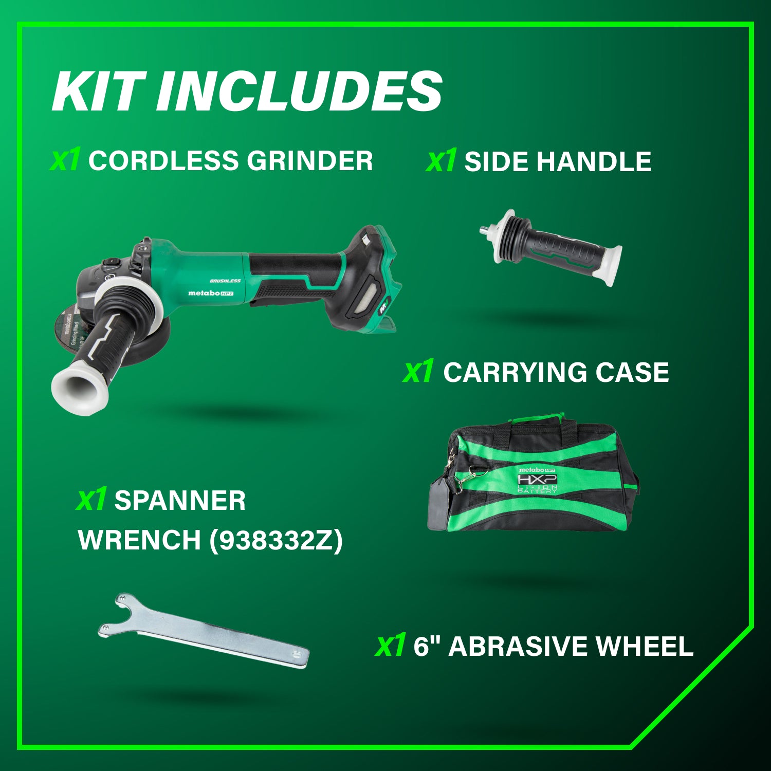Metabo HPT Meuleuse d'angle sans fil 6" à vitesse variable avec interrupteur à palette, sans balais 36 V MultiVolt™ (corps uniquement) | Metabo HPT G3615DVFQ6 G3615DVFQ6